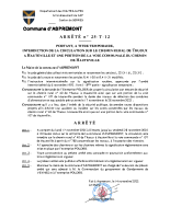 Circulation interdite portion ch. entre Thuoux et Hauteville du 17 au 28/11/2025